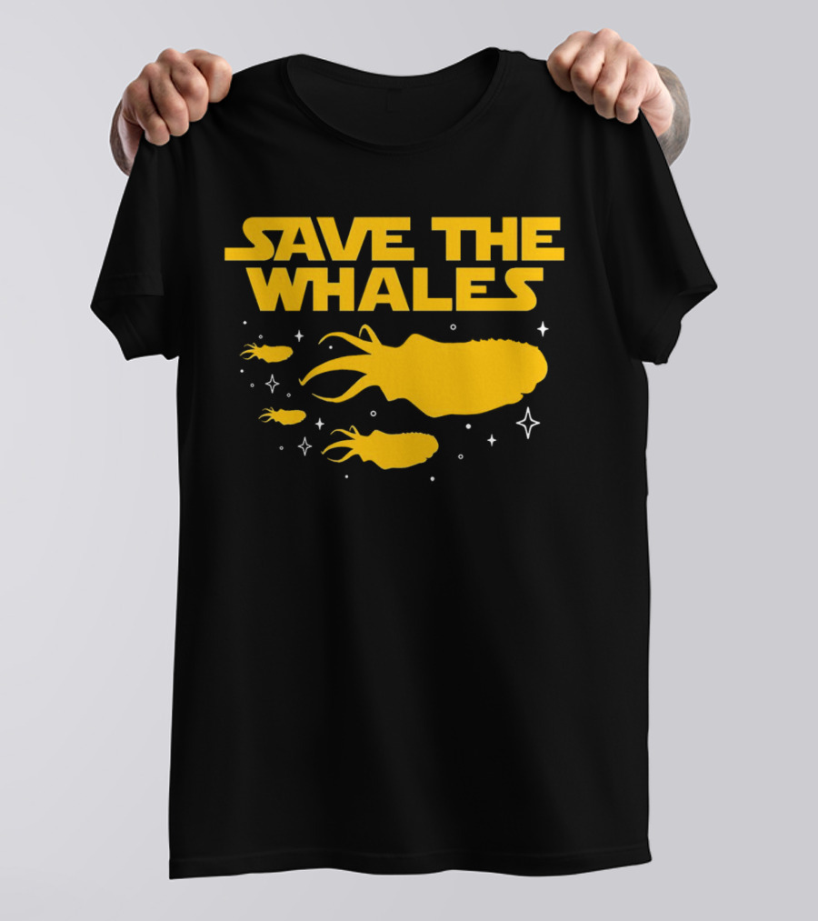 Save The Whales I Mean Purrgil Star Wars Parody Yellow Space Creatures T-Shirt