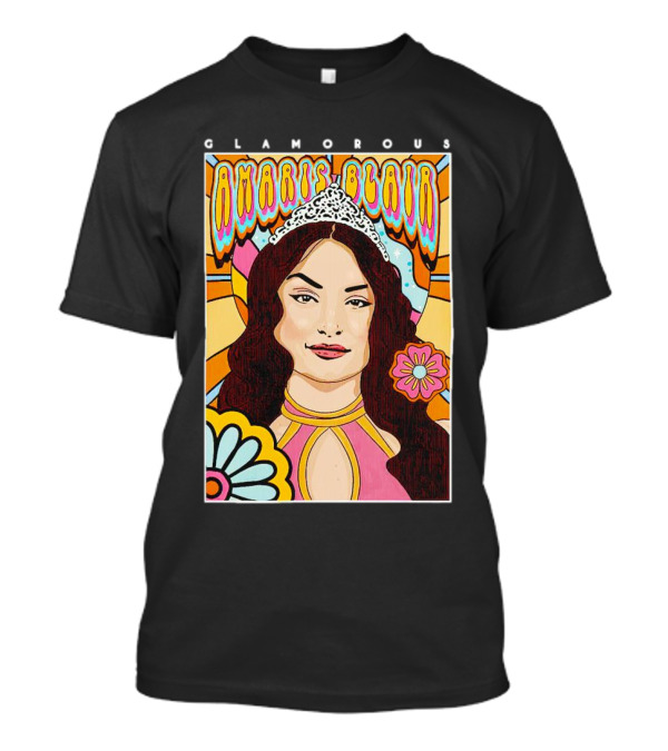 Glamorous Amaris Blair Psychedelic Floral Art With Tiara T-Shirt