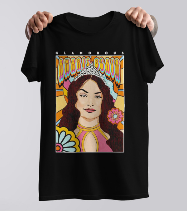 Glamorous Amaris Blair Psychedelic Floral Art With Tiara T-Shirt
