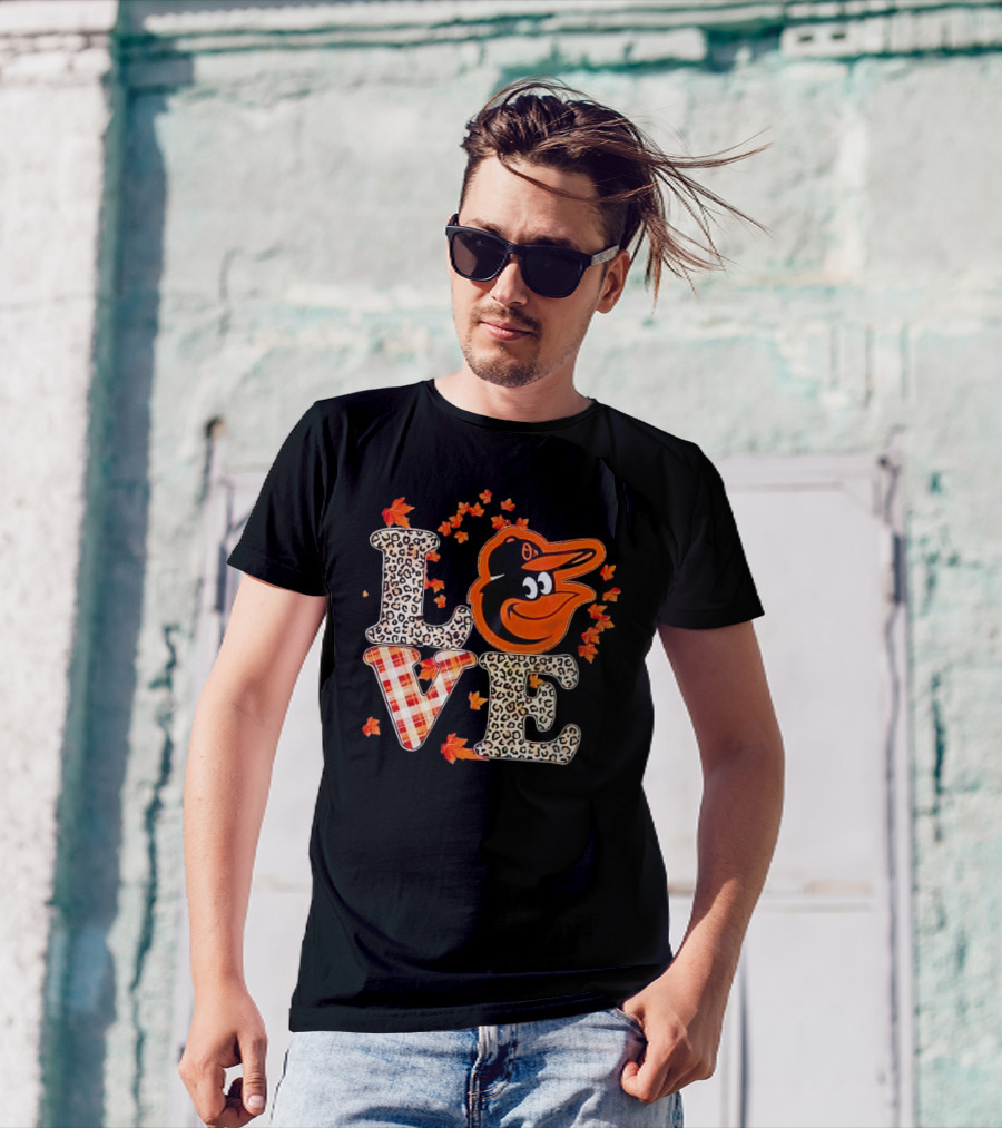 Love Baltimore Orioles Fall Style With Leaves And Classic T-Shirt
