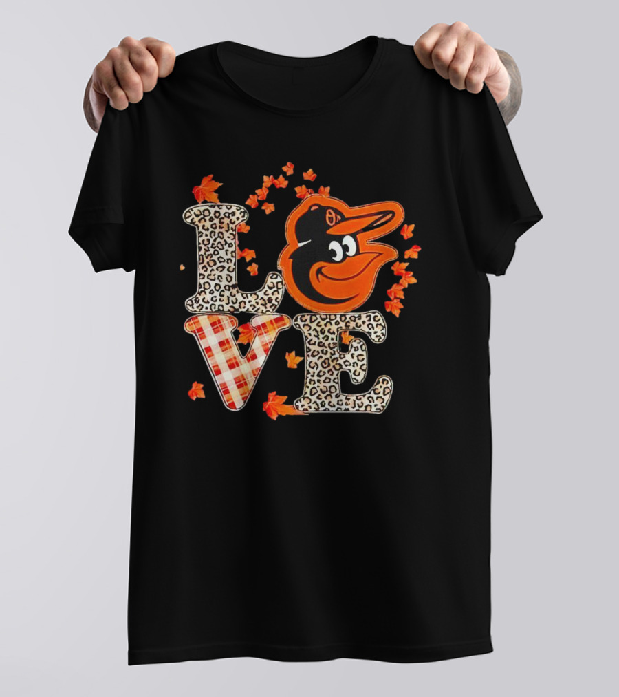 Love Baltimore Orioles Fall Style With Leaves And Classic T-Shirt