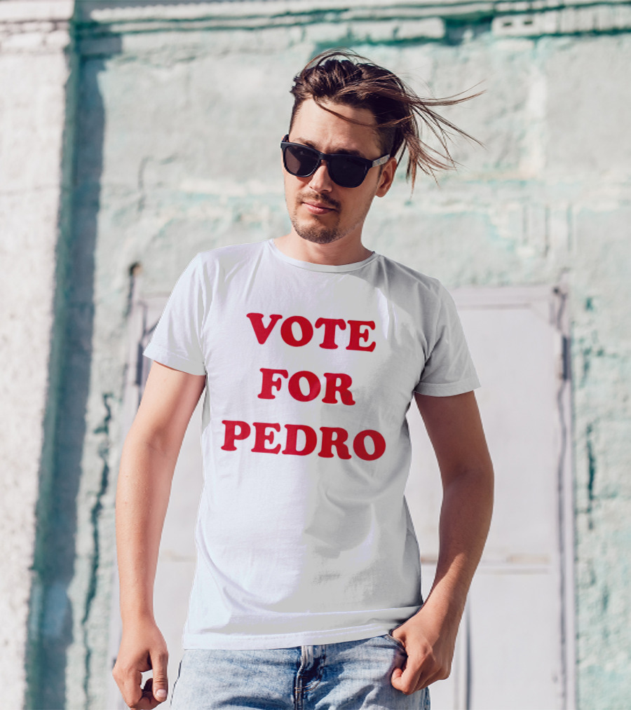 Napoleon Dynamite Vote For Pedro Black Shirt Classic Red Font T-Shirt