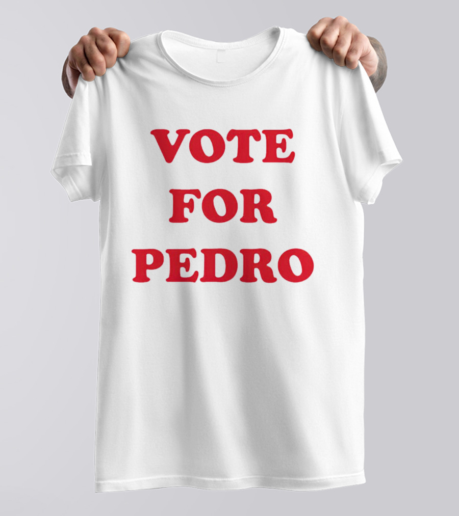 Napoleon Dynamite Vote For Pedro Black Shirt Classic Red Font T-Shirt