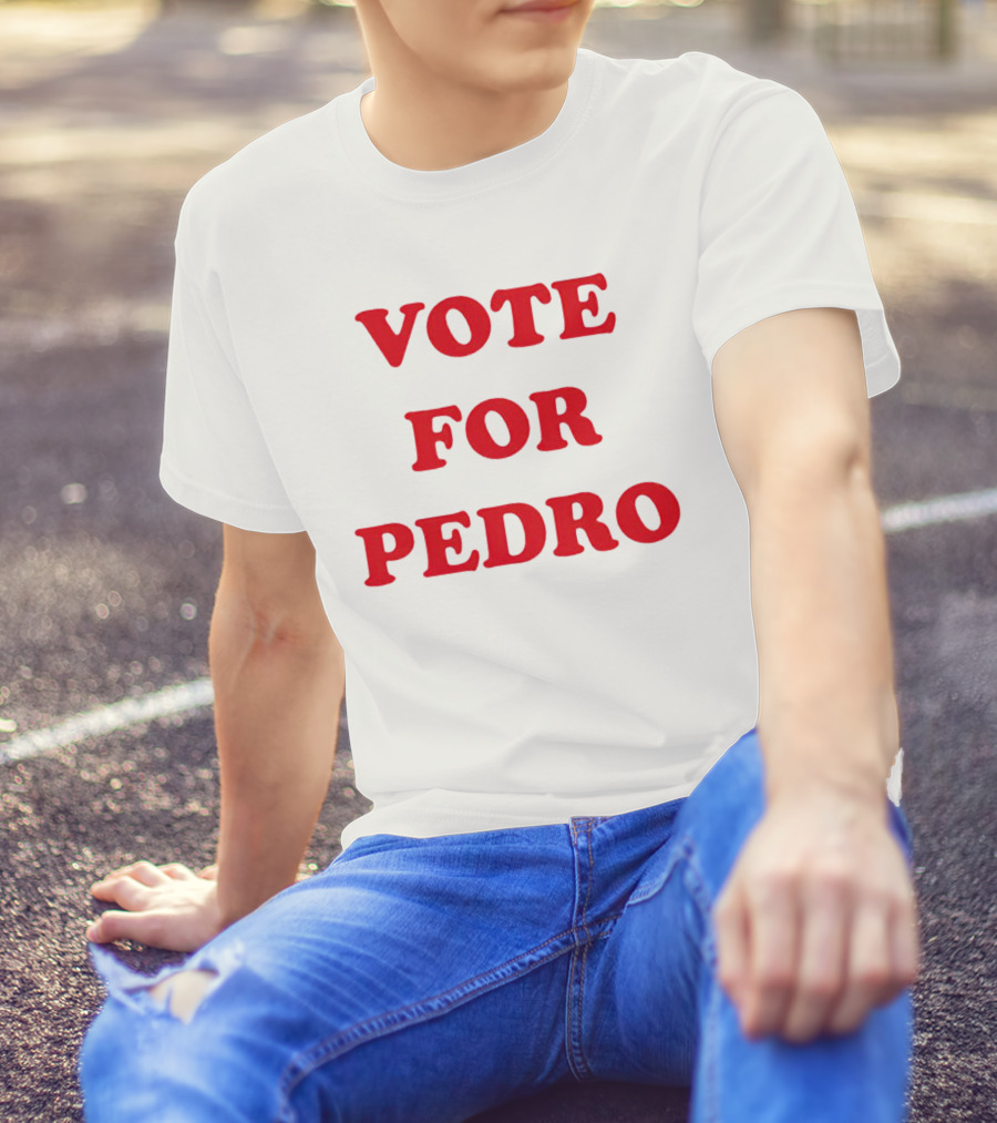 Napoleon Dynamite Vote For Pedro Black Shirt Classic Red Font T-Shirt