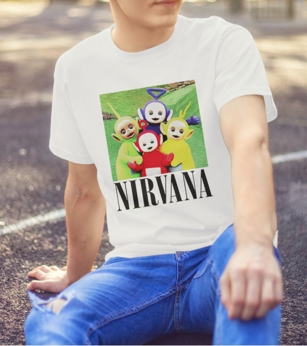 Nirvana Teletubbies Crossover Black T-Shirt