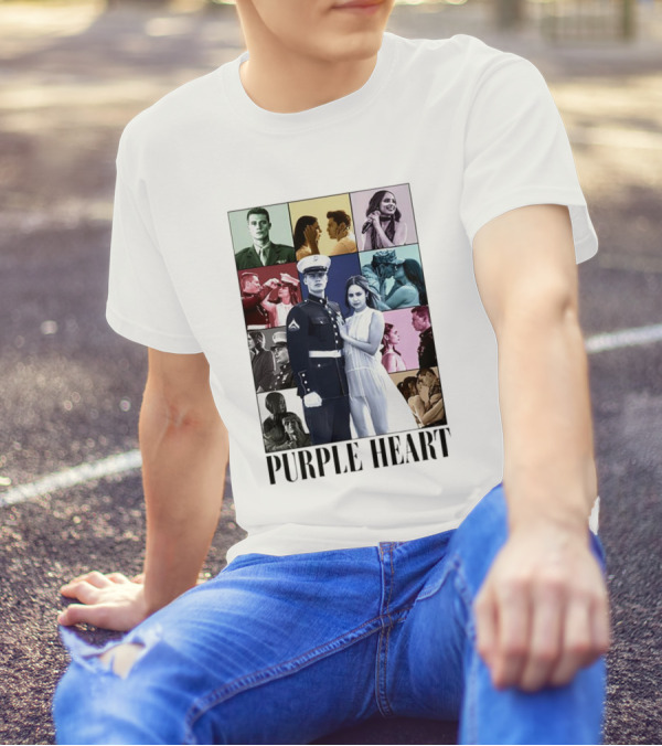 Purple Heart Military Romance And Relationships Montage T-Shirt