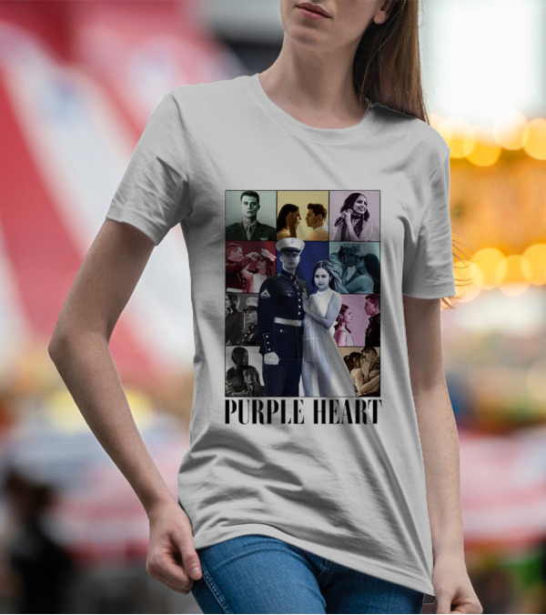 Purple Heart Military Romance And Relationships Montage T-Shirt