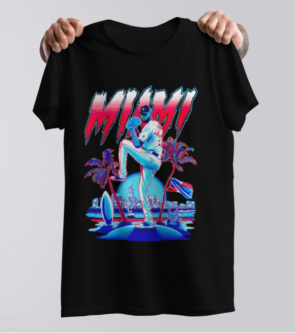 Miami Marlins Sandy Alcántara Cartoon Vintage T-Shirt