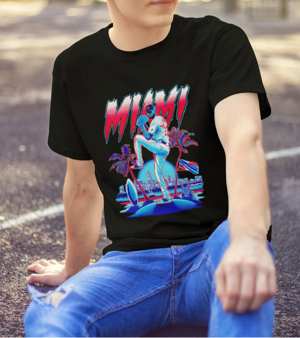 Miami Marlins Sandy Alcántara Cartoon Vintage T-Shirt