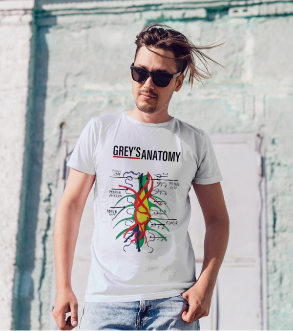 Grey’s Anatomy Drawing Vein Spinal Corp Feeding Arteries Nerve Root Tumor T-Shirt