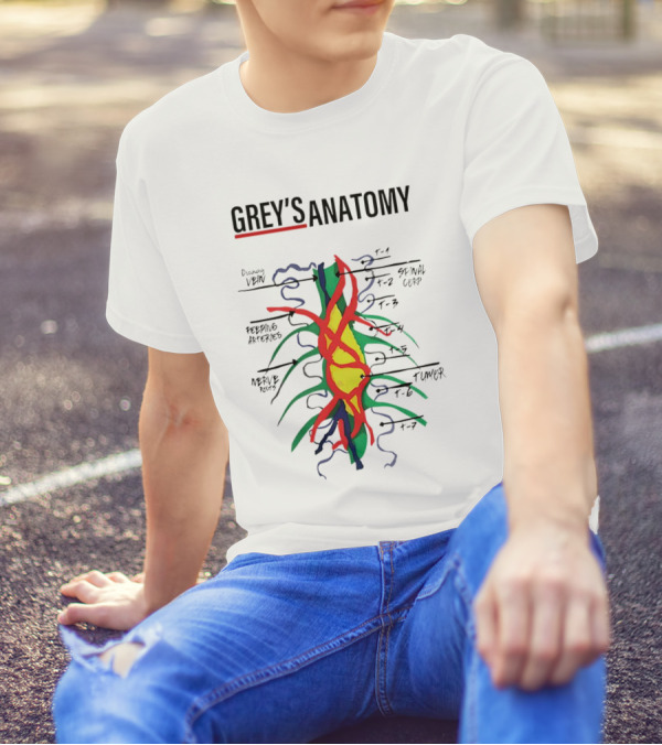 Grey’s Anatomy Drawing Vein Spinal Corp Feeding Arteries Nerve Root Tumor T-Shirt
