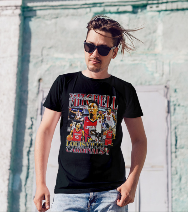 Donovan Mitchell Louisville Cardinals Basketball Highlights Collage T-Shirt