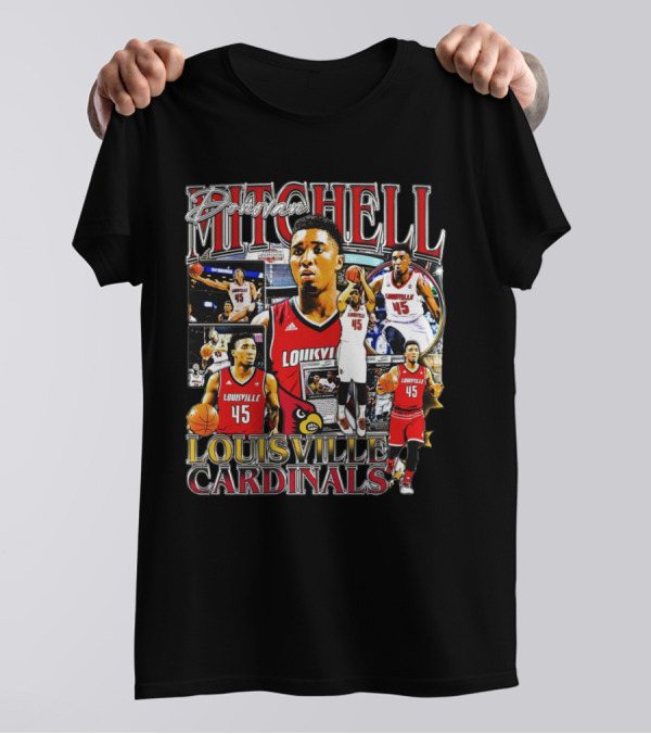Donovan Mitchell Louisville Cardinals Basketball Highlights Collage T-Shirt