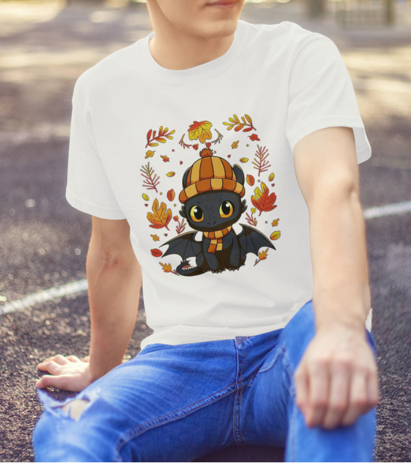 Fall Night Fury Thanksgiving Autumn Leaves T-Shirt