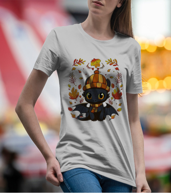 Fall Night Fury Thanksgiving Autumn Leaves T-Shirt