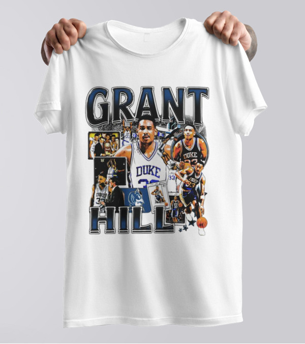 Grant Hill Duke Blue Devils Basketball Collage NBA Icon Player T-Shirt