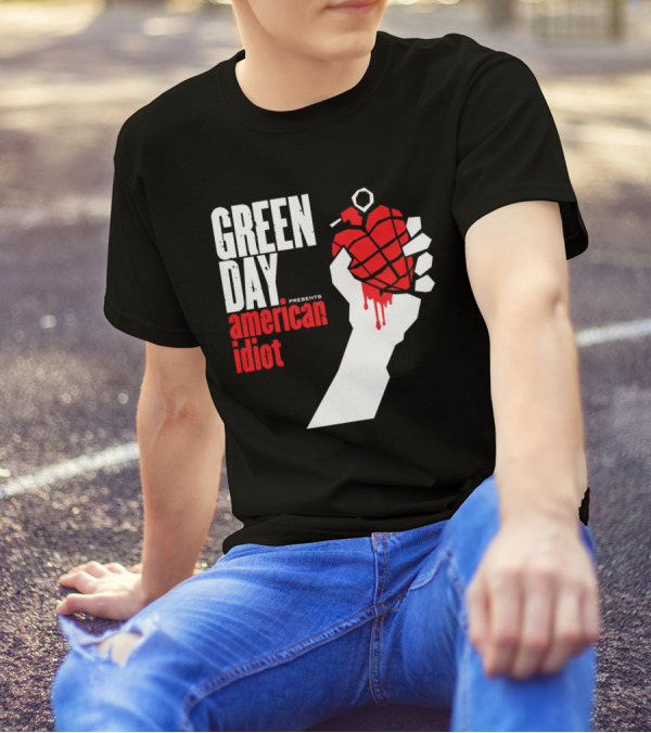Green Day Presents American Idiot Heart Hand Grenade T-Shirt