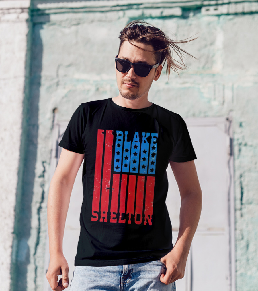 Blake Shelton American Flag Stars And Stripes USA T-Shirt