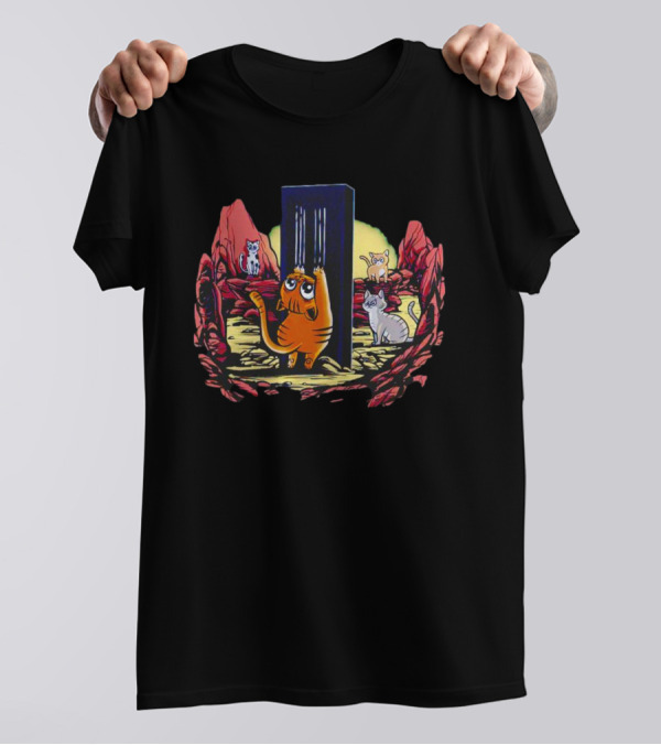 Cat Odyssey Space Cats Monolith Adventure T-Shirt
