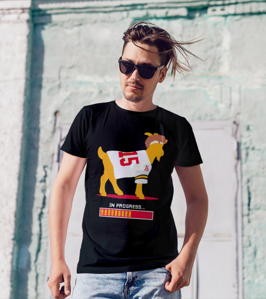 Goat In Progress Patrick Mahomes Kansas City Chiefs Number 15 T-Shirt