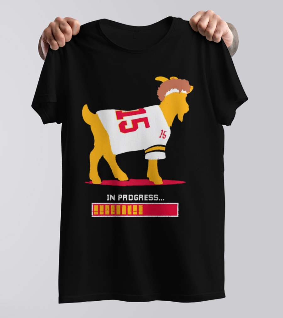 Goat In Progress Patrick Mahomes Kansas City Chiefs Number 15 T-Shirt