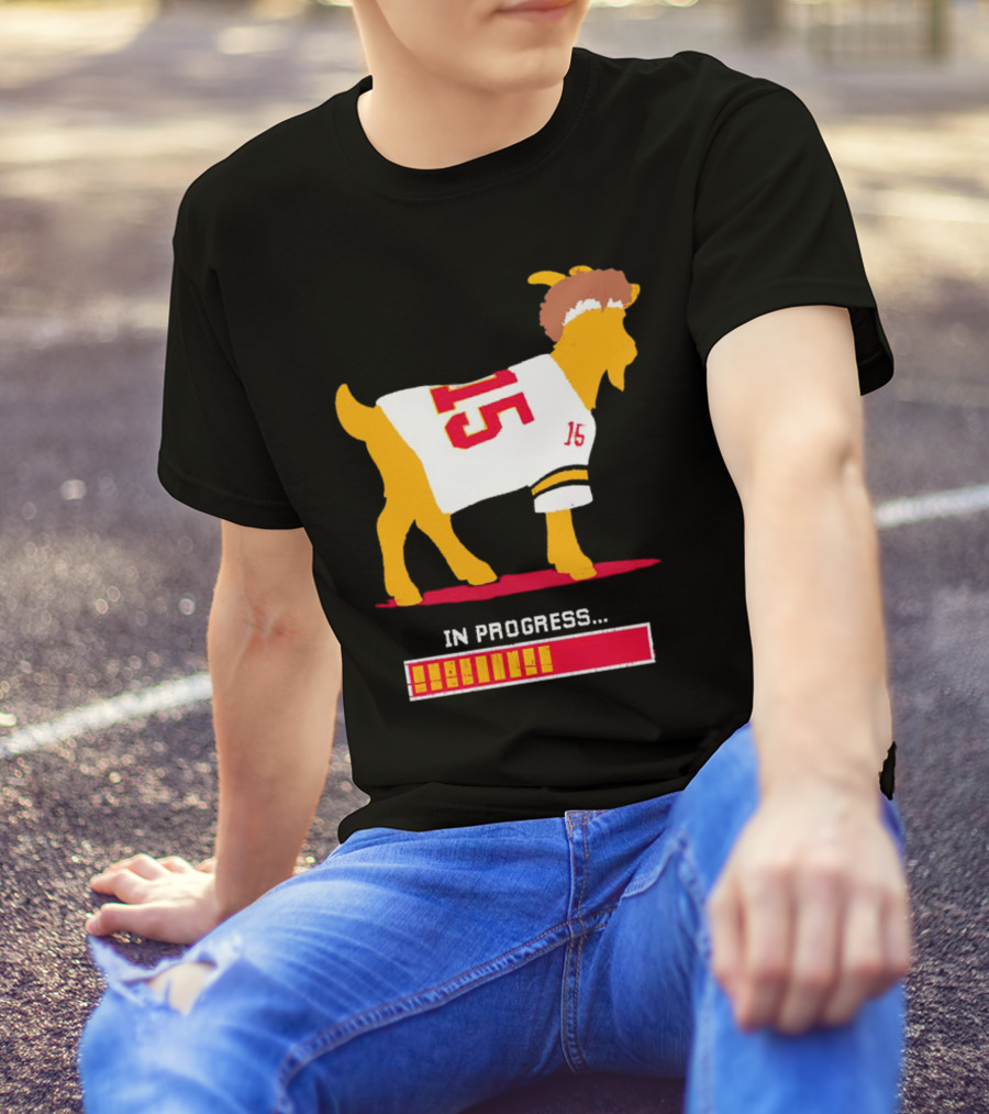 Goat In Progress Patrick Mahomes Kansas City Chiefs Number 15 T-Shirt