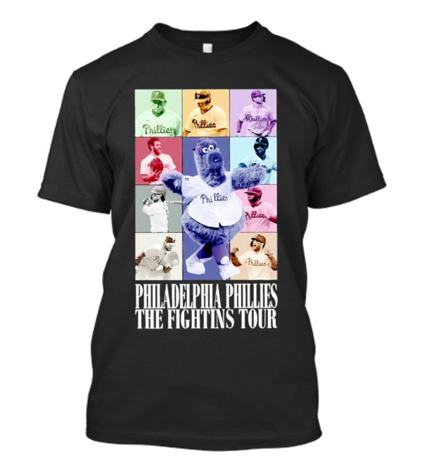 Philadelphia Phillies Phillie Phanatic The Fightins Tour Multicolor Baseball Players T-Shirt