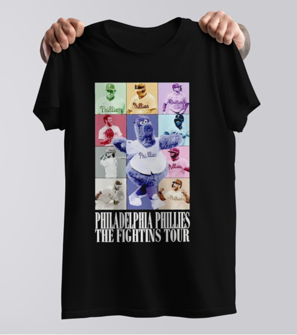 Philadelphia Phillies Phillie Phanatic The Fightins Tour Multicolor Baseball Players T-Shirt