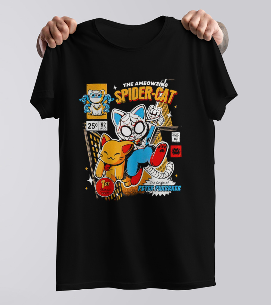 The Ameowzing Spider-Cat 1st Issue The Origin Of Peter Purrrker Comic T-Shirt
