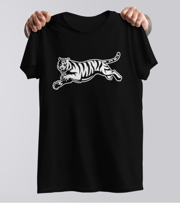 Cincinnati Bengals White Bengal Tiger Leaping T-Shirt