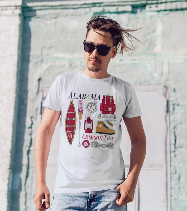 Alabama Crimson Tide Camping Gear And Outdoor Adventure Essentials T-Shirt