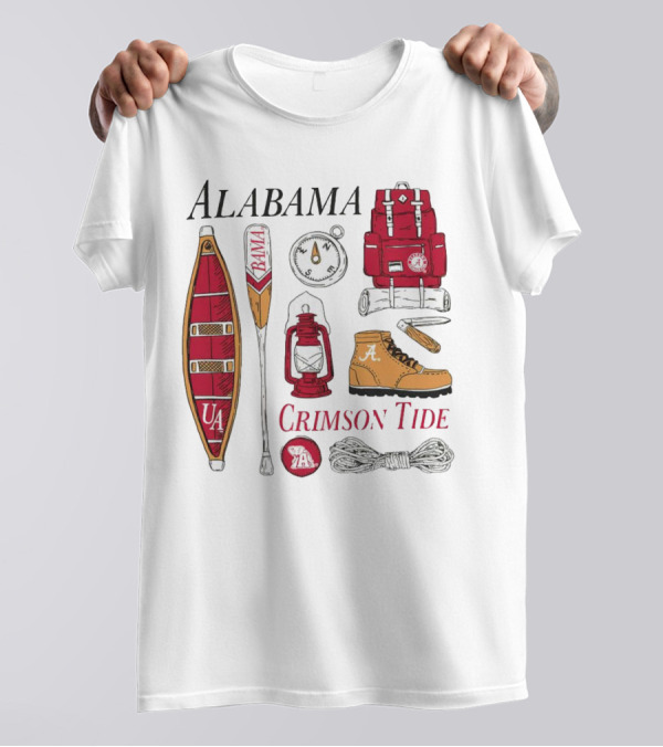 Alabama Crimson Tide Camping Gear And Outdoor Adventure Essentials T-Shirt