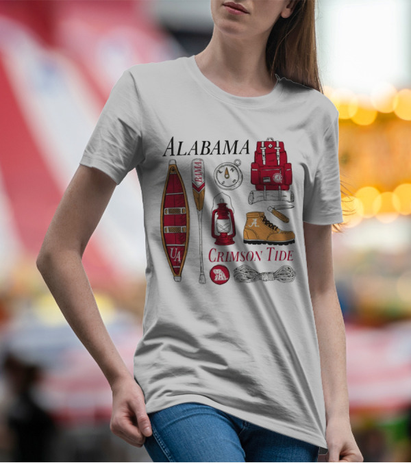 Alabama Crimson Tide Camping Gear And Outdoor Adventure Essentials T-Shirt