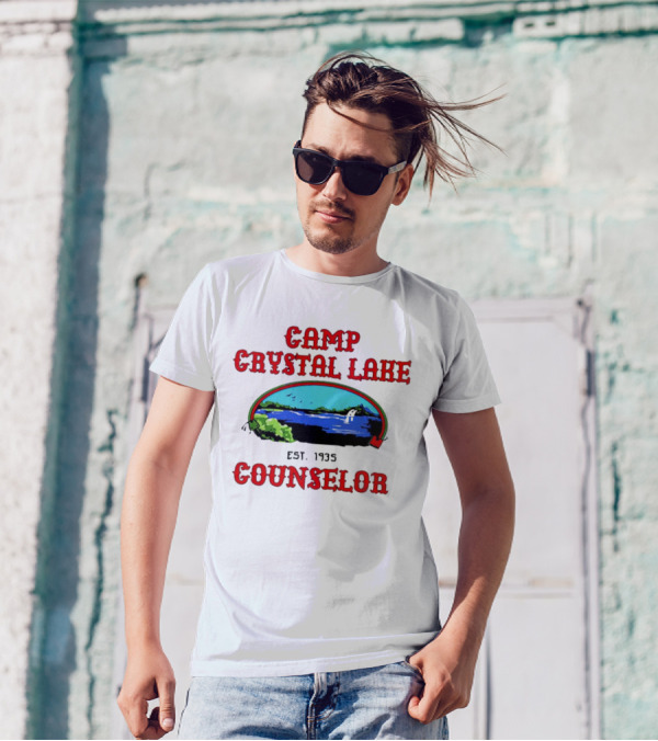 Camp Crystal Lake Counselor Est. 1935 Lake Scene T-Shirt