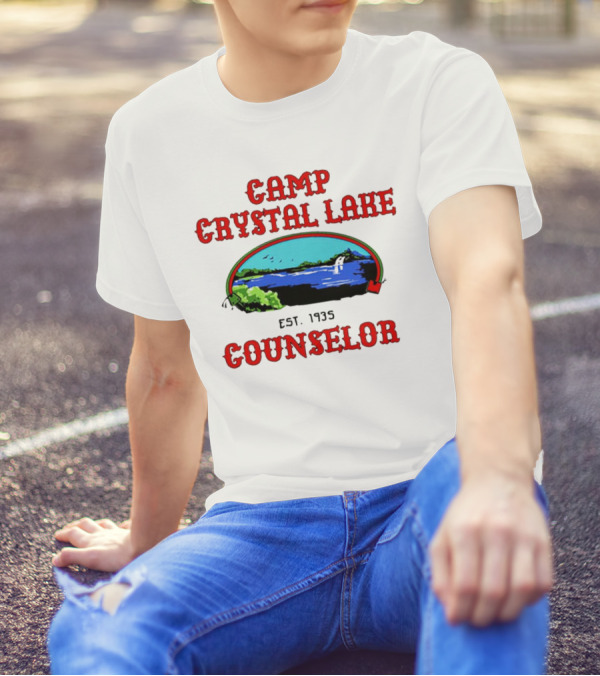 Camp Crystal Lake Counselor Est. 1935 Lake Scene T-Shirt