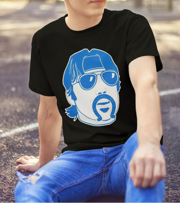 Gardner Minshew Indianapolis Colts Face Horseshoe Sunglasses Hat T-Shirt