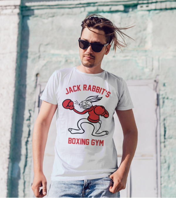 Jack Rabbit's Boxing Gym Rabbit Illustration With Boxing Gloves T-Shirt