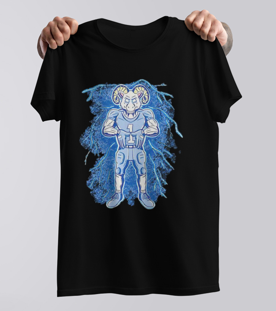 Rameses North Carolina Tar Heels Storm Lightning Mascot T-Shirt