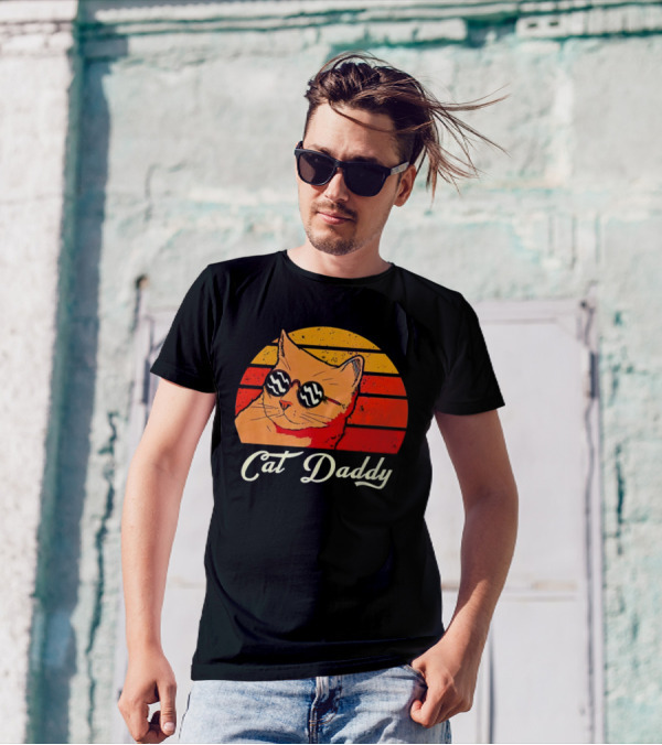 Vintage Cat Daddy Retro Sunglasses Sunburst T-Shirt