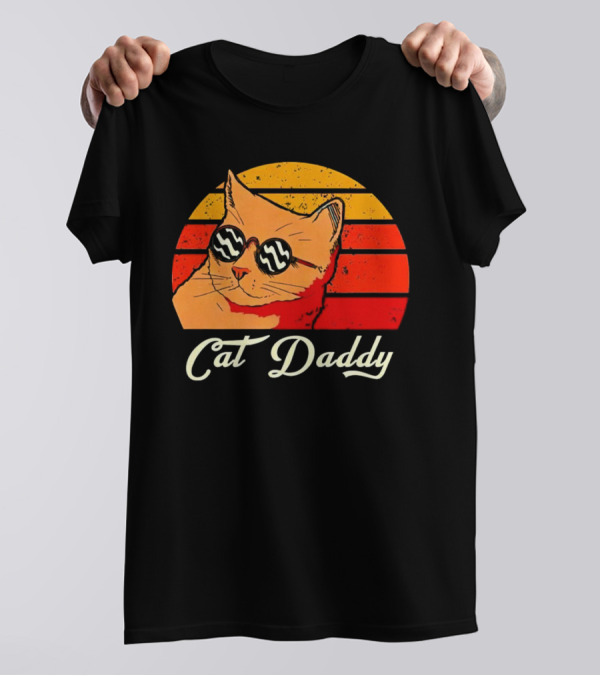 Vintage Cat Daddy Retro Sunglasses Sunburst T-Shirt