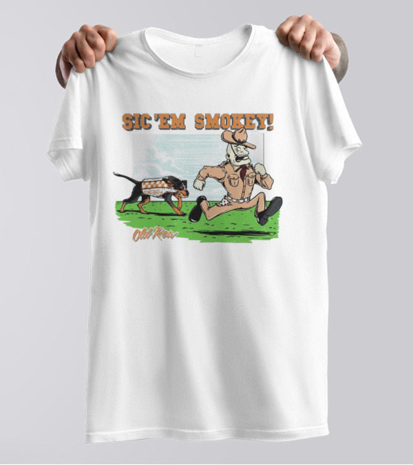 Sic Em Smokey Tennessee Volunteers Old Row Football T-Shirt