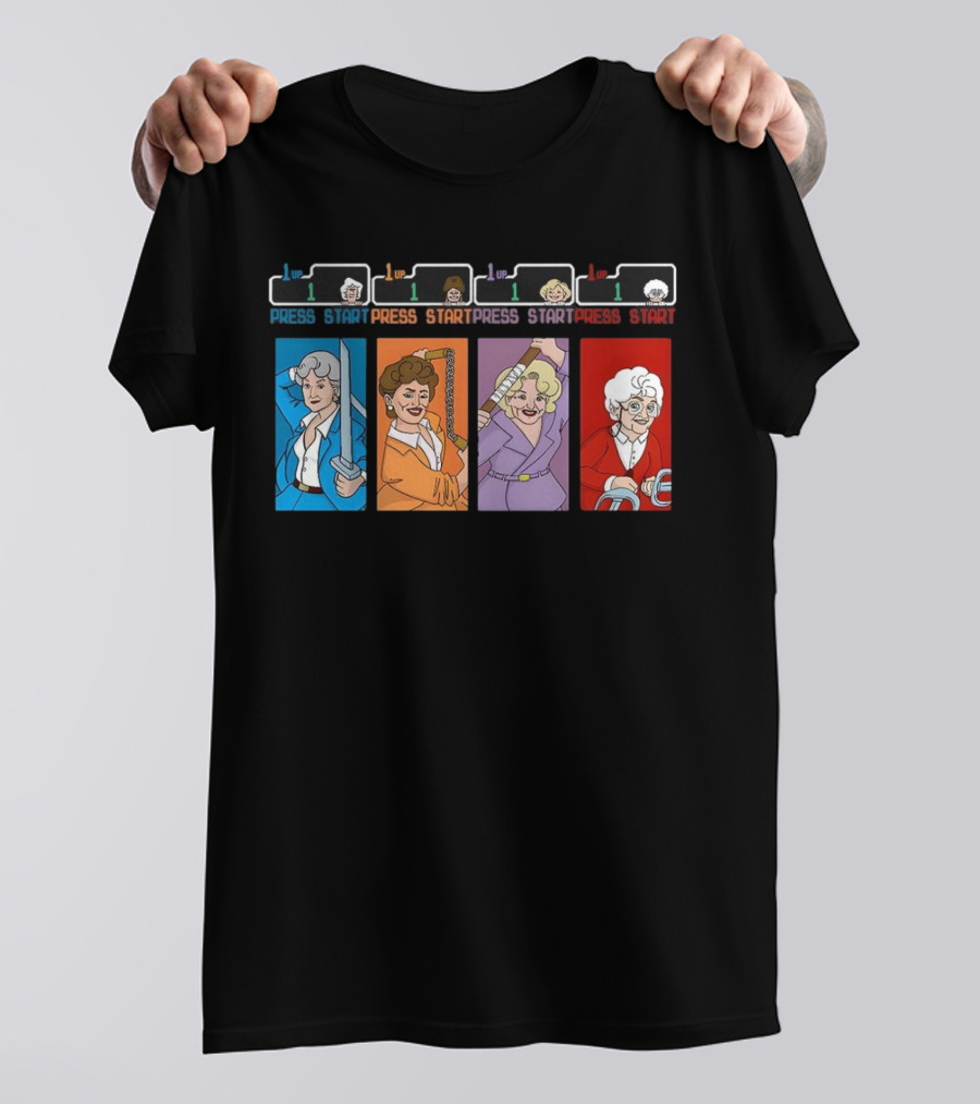 Golden Girls X Ninja Press Start Game 1up 1up 1up 1up T-Shirt