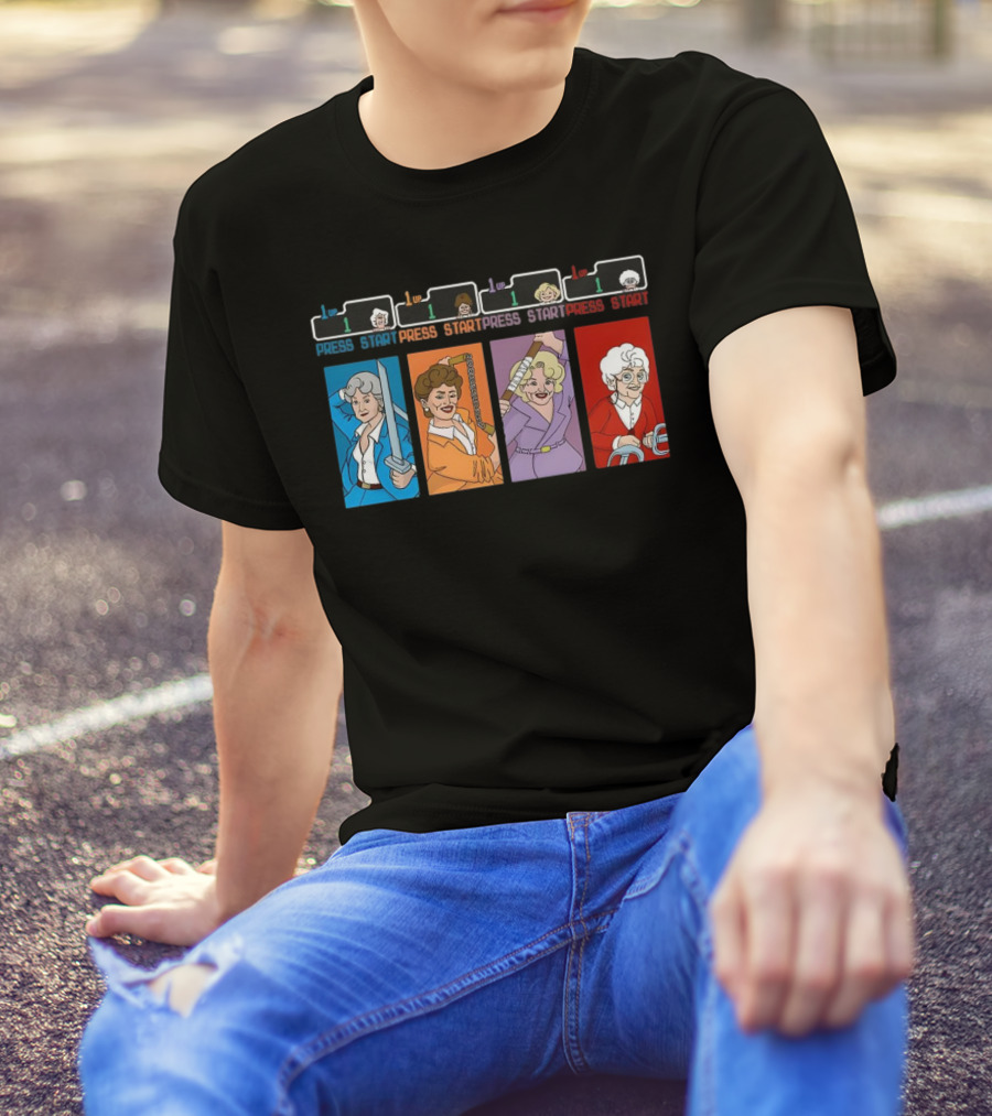 Golden Girls X Ninja Press Start Game 1up 1up 1up 1up T-Shirt