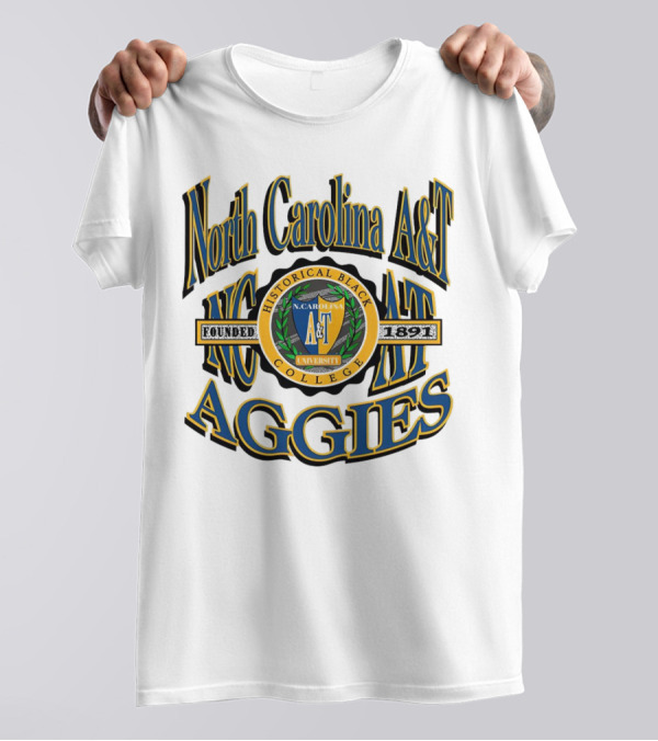 North Carolina A&T Aggies Historical Black College Founded 1891 Crest T-Shirt