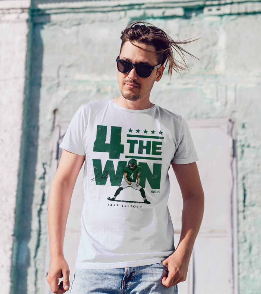 4 The Win Jake Elliott Football Player 4 Win G Signature T-Shirt