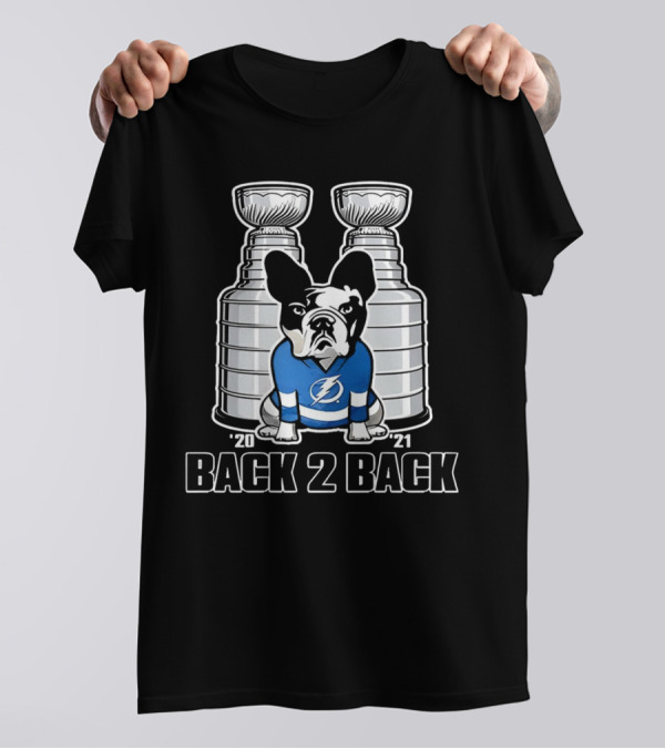 Back 2 Back Stanley Cups Tampa Bay Lightning Dog '20 '21 T-Shirt