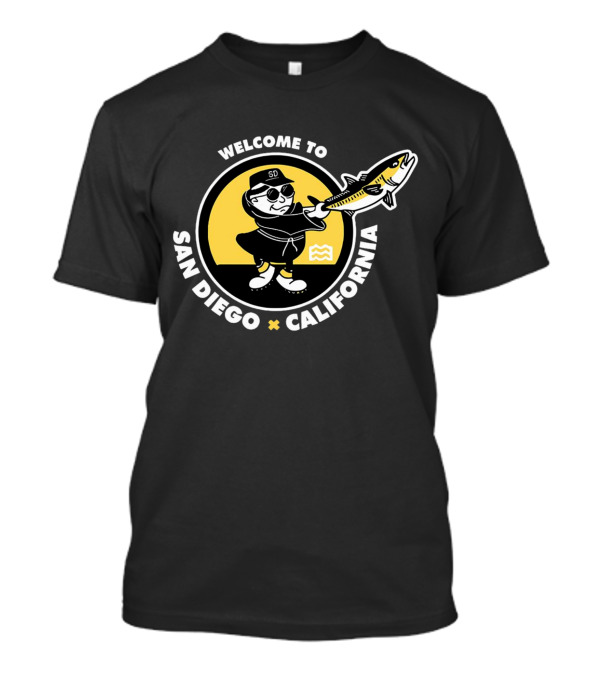 Welcome To San Diego California SD Padres Fishing Baseball T-Shirt