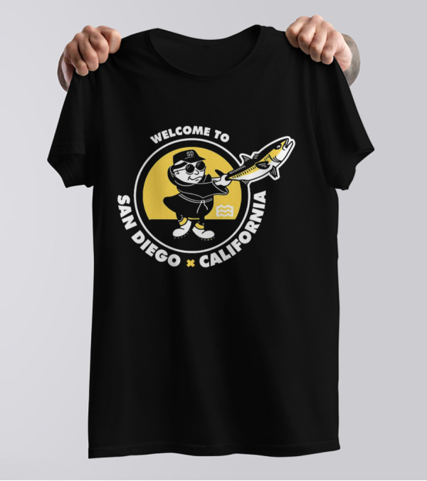 Welcome To San Diego California SD Padres Fishing Baseball T-Shirt
