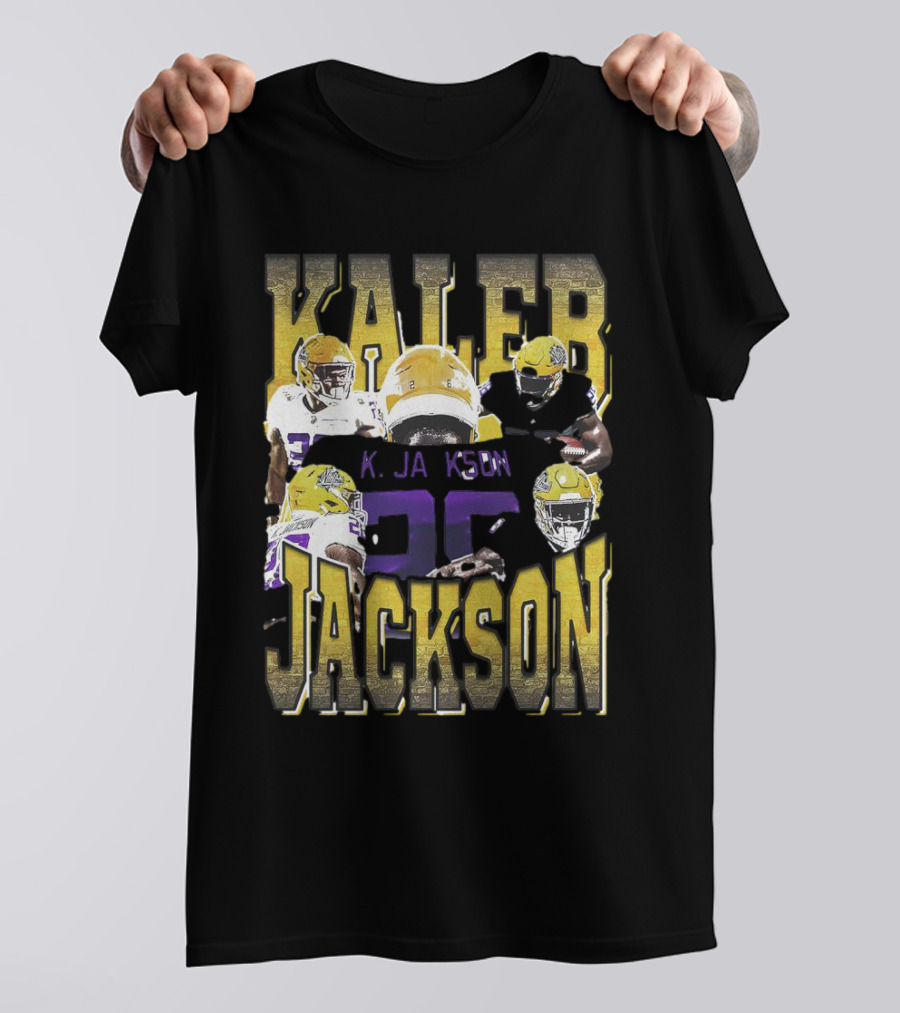 Kaleb Jackson LSU Tigers Football Vintage Retro Athlete Collage T-Shirt