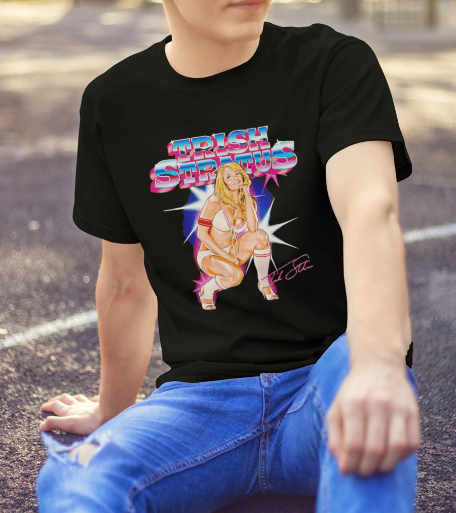 Trish Stratus Retro Wrestling Nostalgia Signed T-Shirt